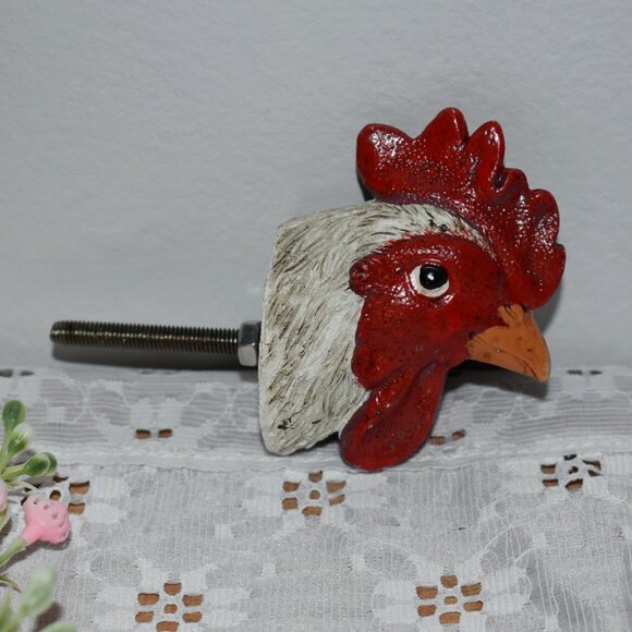 Other - Rustic Country Farmhouse Resin Rooster Chicken Animal Drawer Knob